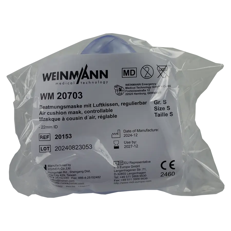 25er-Set, Einweg-CPAP-/ NIV-Beatmungsmaske Größe S