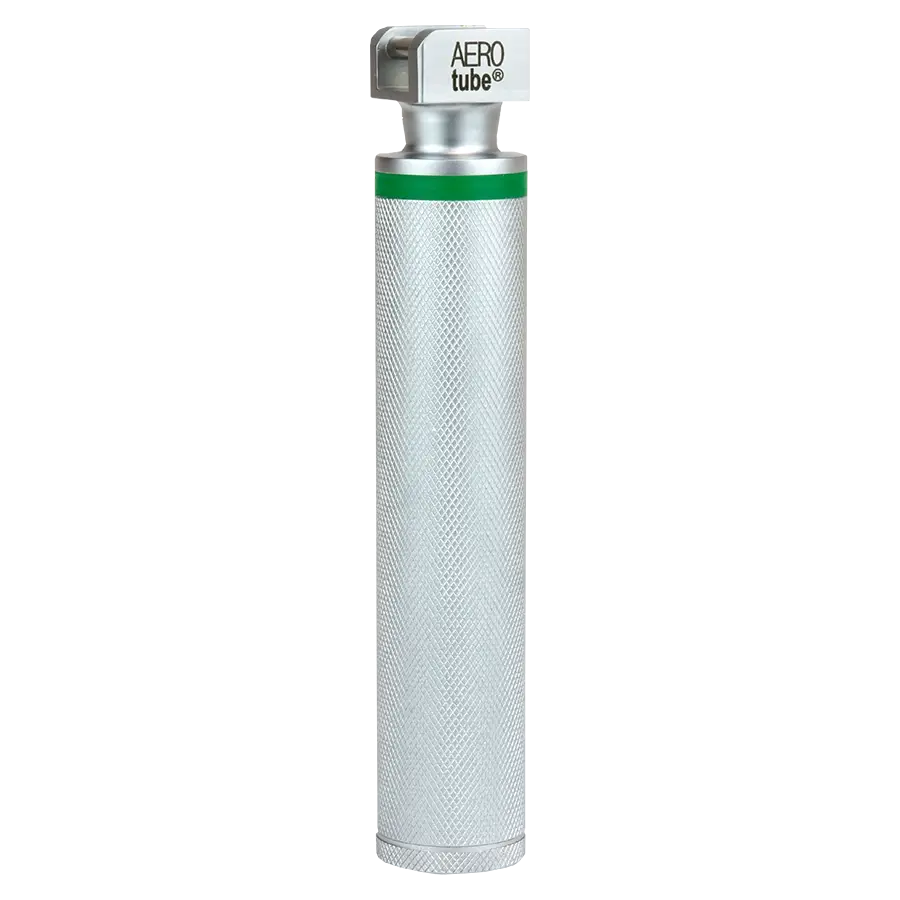AEROtube Kaltlicht Metall-Laryngoskopgriff Grüner Standard, Größe Medium