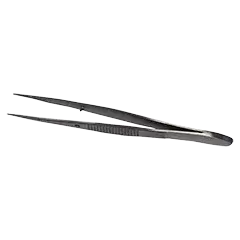 Spitzpinzette, 11,5 cm, gerade, matt, mit Führungsstift