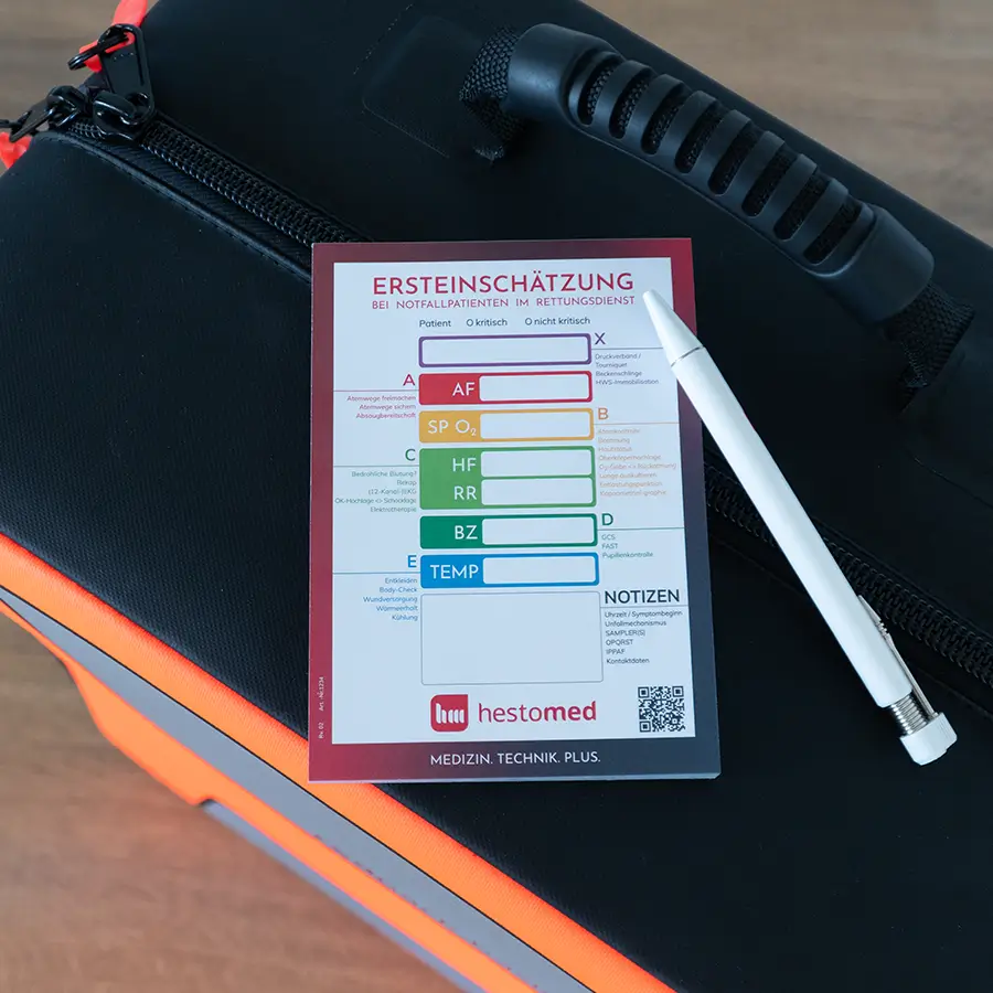 hestomed Ersteinschätzungsblock XABCDE Block mit Leimbindung