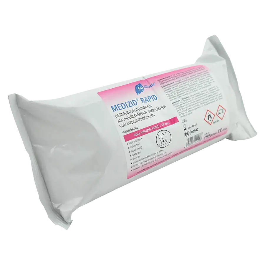 Medizid Rapid+ Desinfektionstücher 150 Tücher Nachfüllpack