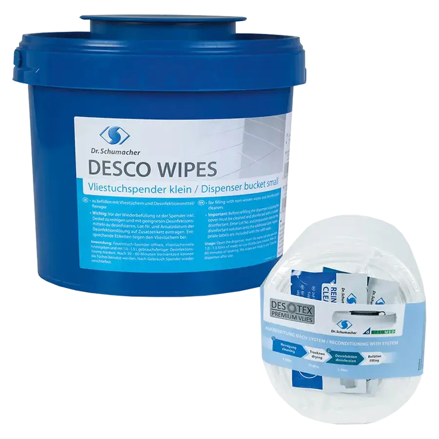 Desco Wipes Eimer klein blau leer