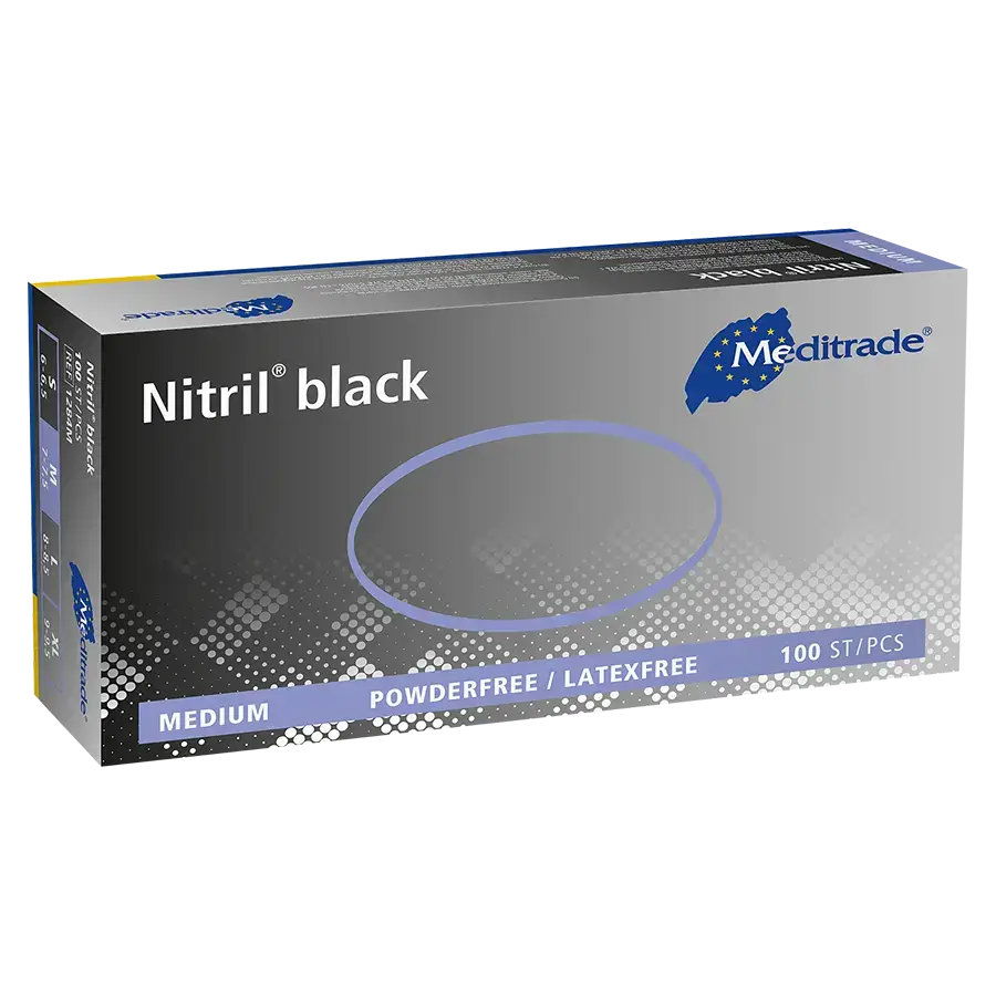 Nitril Black Untersuchungshandschuh, schwarz, puderfrei, M