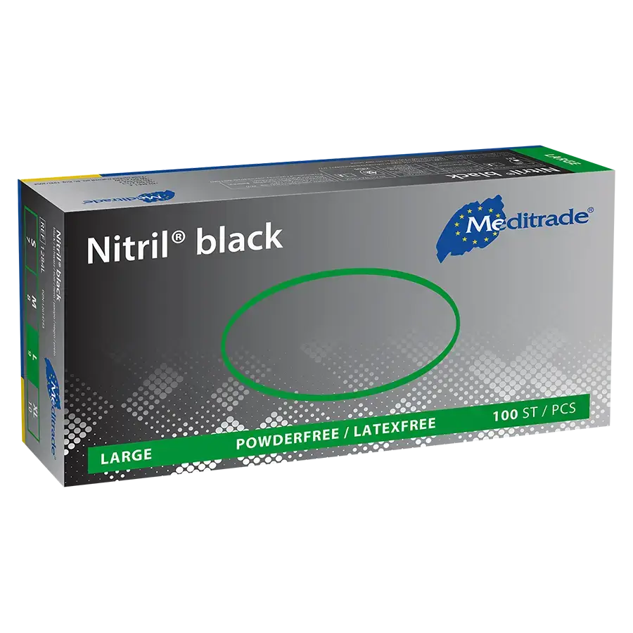 Nitril Black Untersuchungshandschuh, schwarz, puderfrei, L