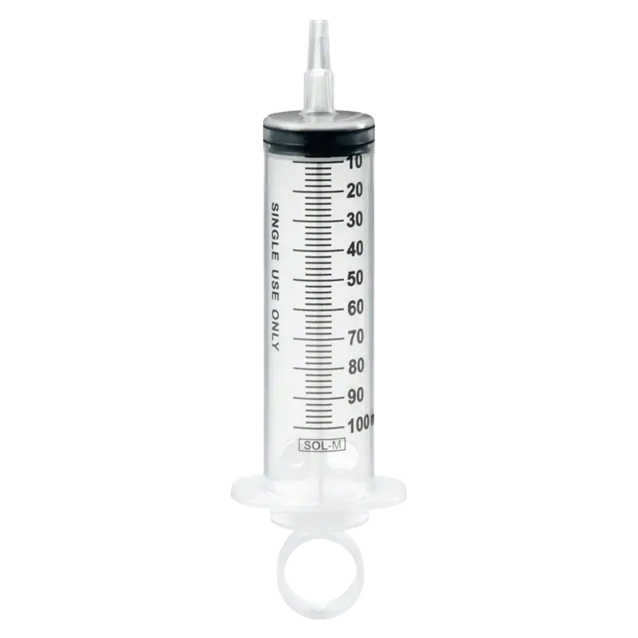 SOL-M 100 ml Spritze mit Katheteransatz, mit Luer-Adapter