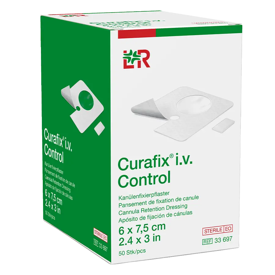 Kanülenfixierpflaster Curafix i.v. Control Sichtfenster 6 x 7,5 cm