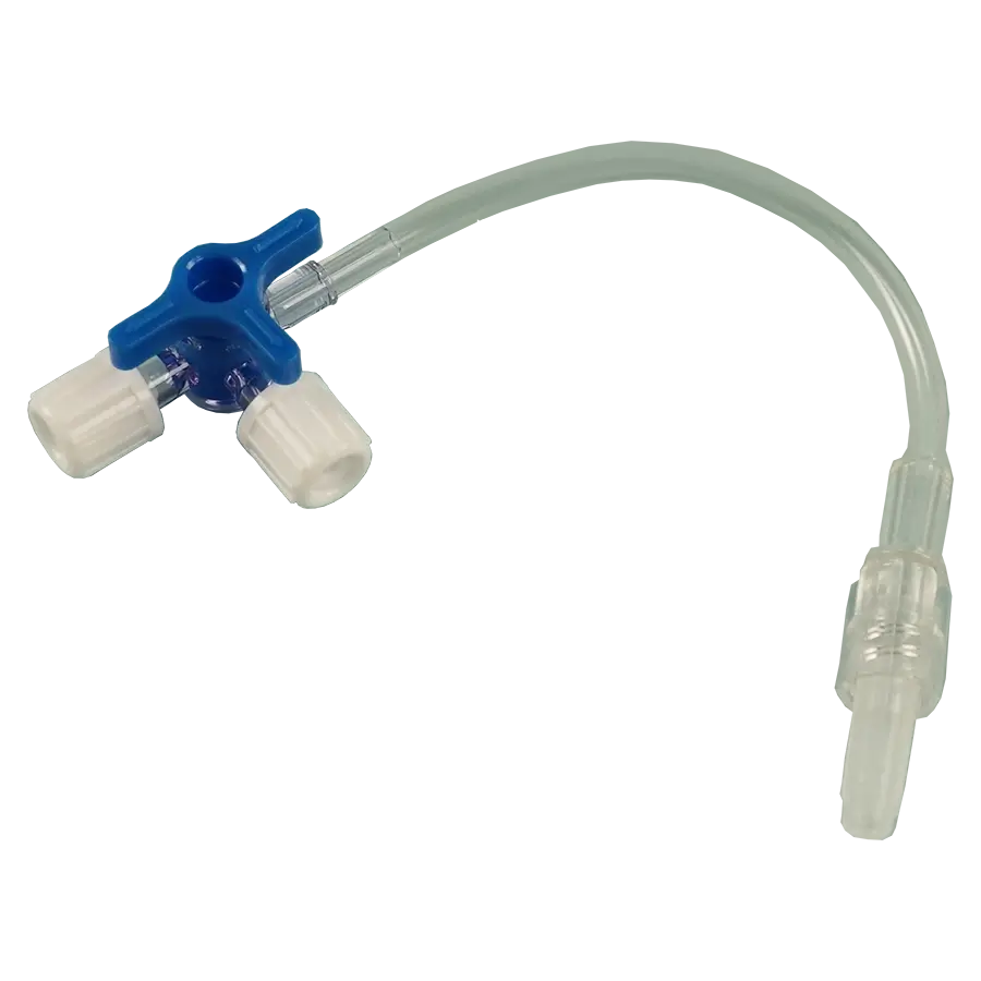 Zarys Dreiwegehahn blau mit Schlauchanschluss 10 cm
