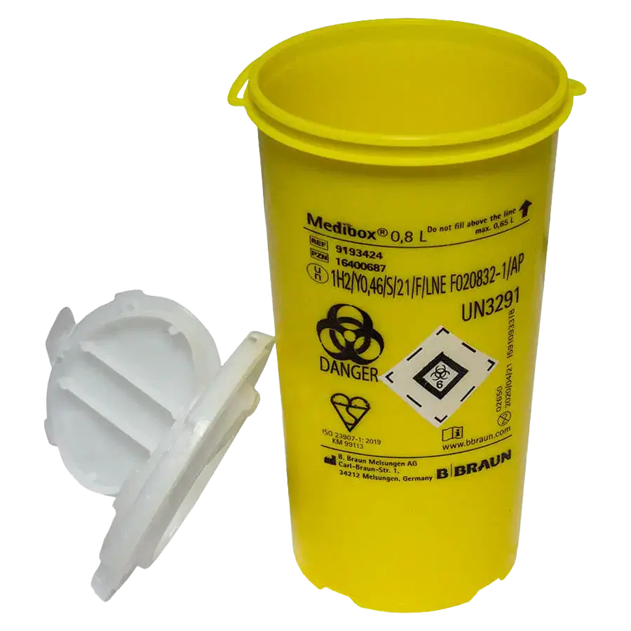 Kanülenentsorgungsbox Medibox 0,8 ltr.