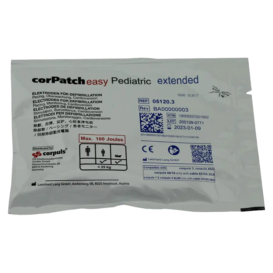 Defi CorPatch easy Elektr. m. Kabel Pediatric, C1, C3 + Slim, 08/16, CAED