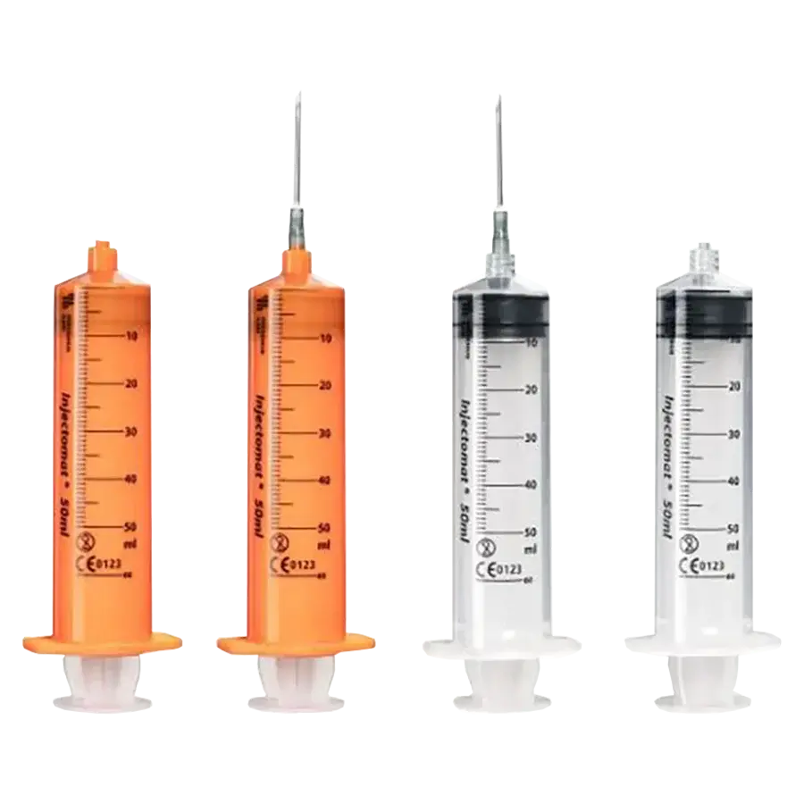 Injectomat Spritze 50/60 ml mit Kanüle, transparent