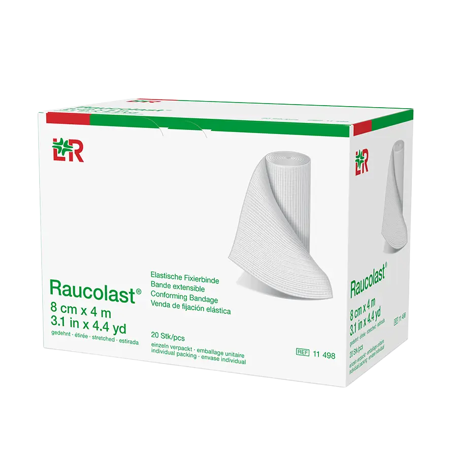 Raucolast Fixierbinde elastisch 8 cm x 4 m einzeln verpackt