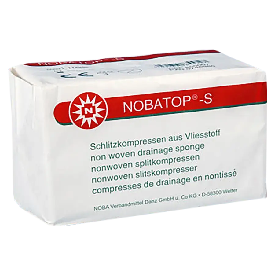 NOBATOP S Vliesstoffschlitzkompresse 10x10cm 6fach gelegt