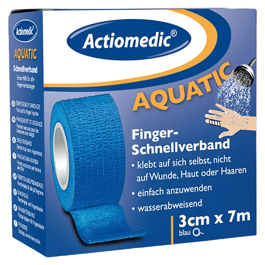 Schnellverband Actiomedic Aq 3cmx7m blau