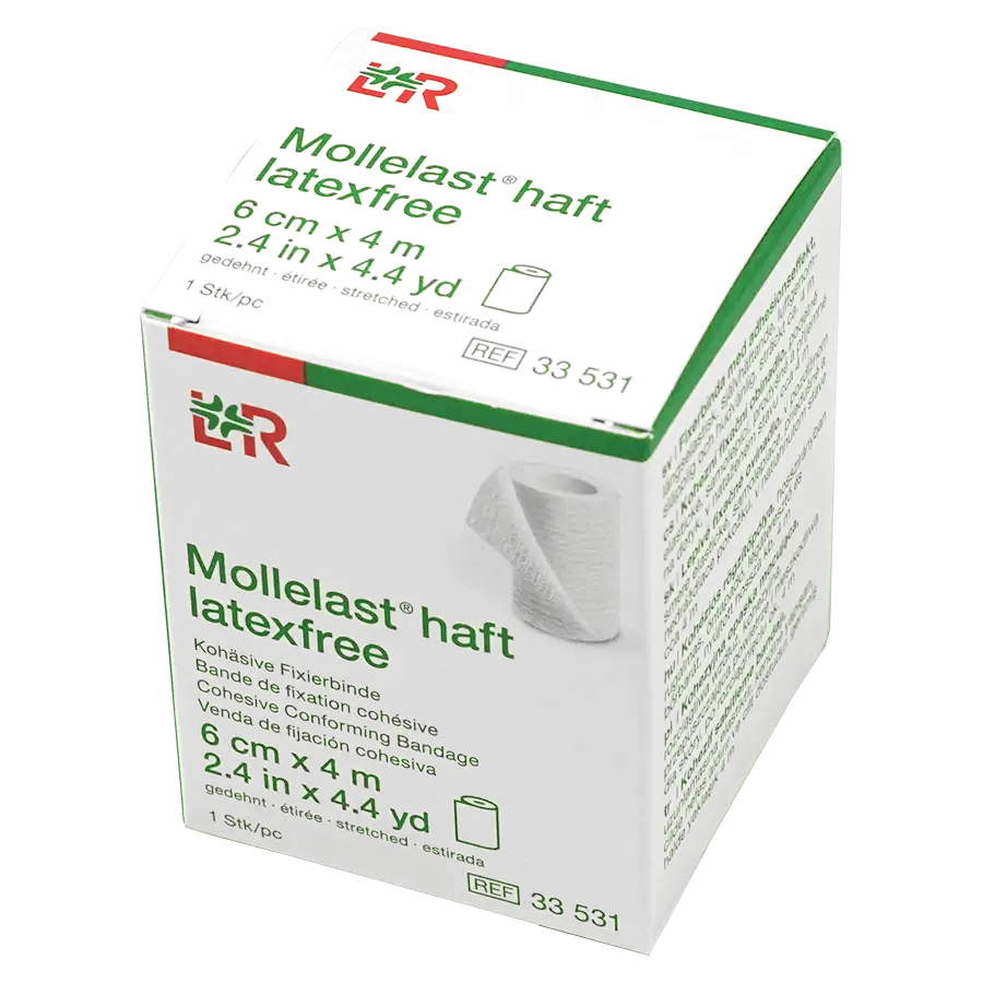Mollelast haft elastische Fixierbinde weiß 6 cm x 4 m