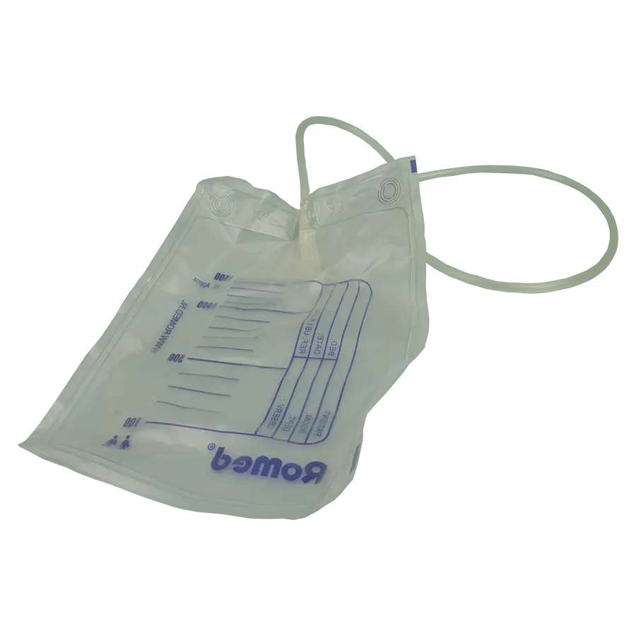 Romed Urinbeutel 1.5L mit Ventil, 90 cm Schlauch, unsteril