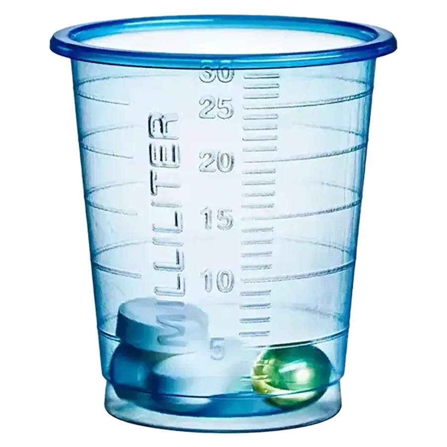Medikamenten Einnahmebecher blau