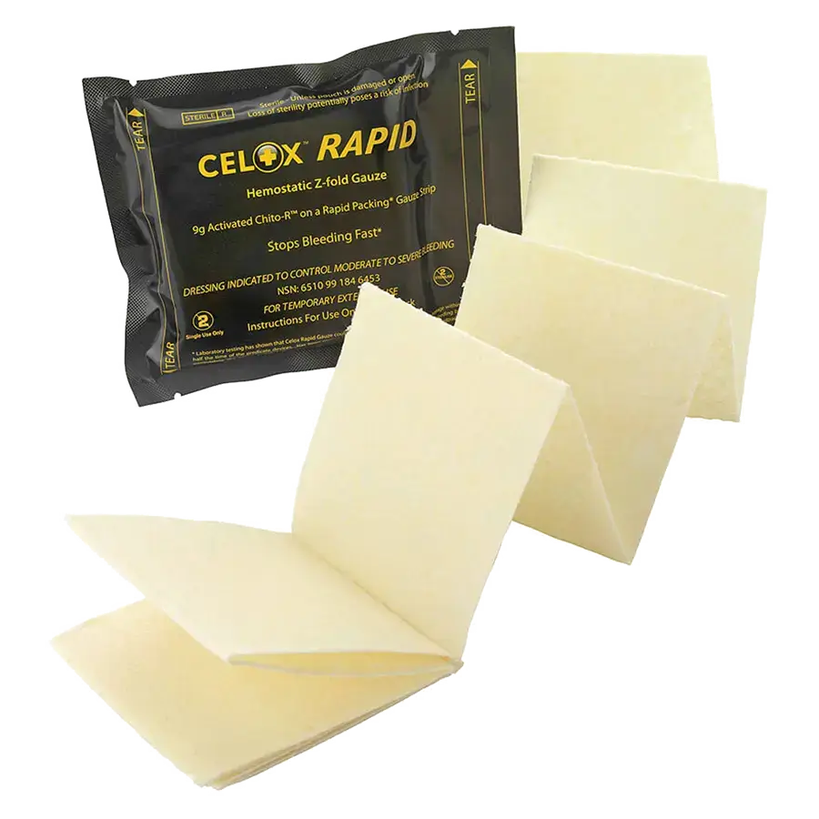CELOX Rapid Gauze z-gefaltet 1,52 m x 7,6 cm