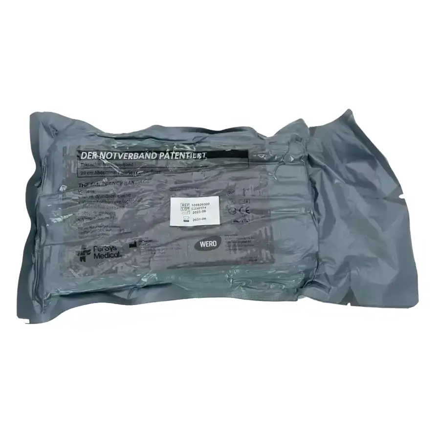Israeli Bandage Abdominal, grauoliv 20 cm x 1,9 m