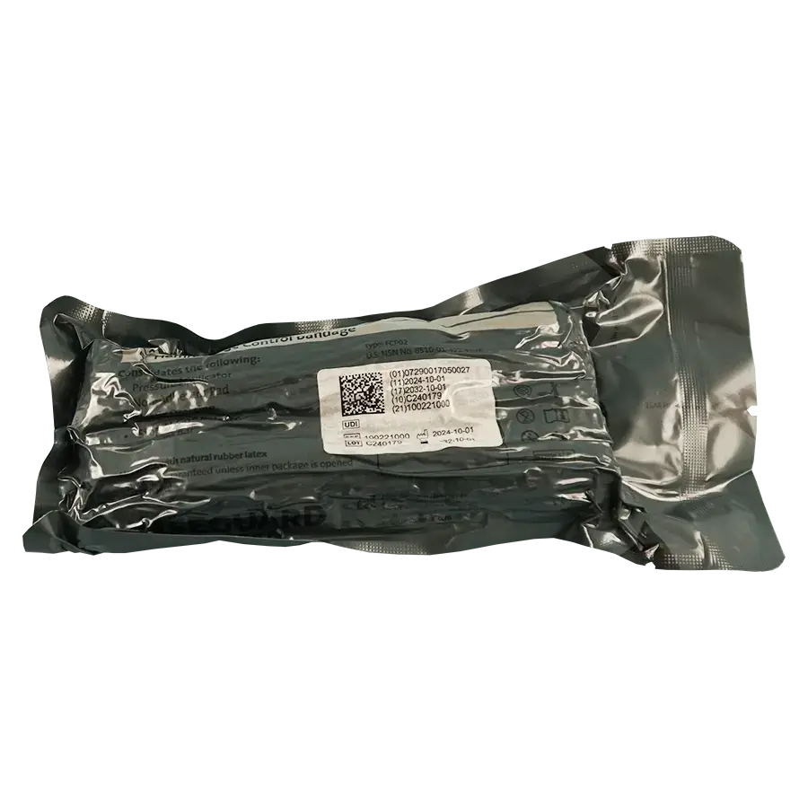 Israeli Bandage grün 10 cm x 4,5 m mit Bügel