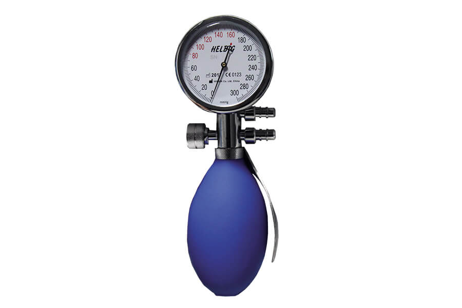Manometer Helbig II Schlauch 50 mm blau