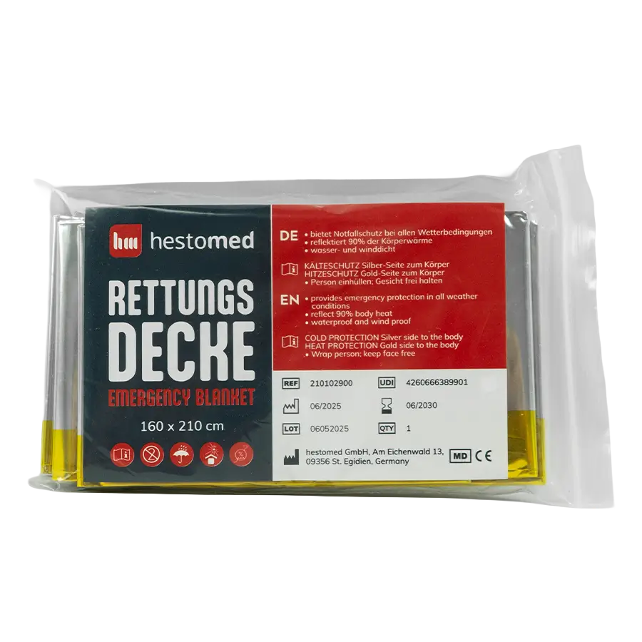 hestomed Rettungsdecke, gold/silber, 160 x 210 cm