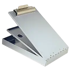 Formularhalter mit Box, Aluminium, mit Abteiltrenner