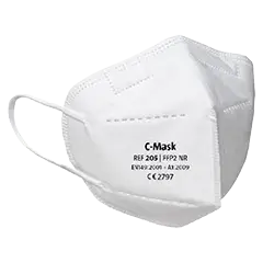 Dach C-Mask FFP2 Atemschutzmaske weiß ohne Ventil