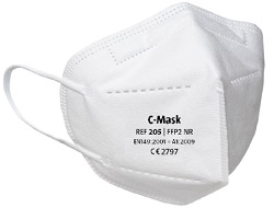 Dach C-Mask FFP2 Atemschutzmaske weiß ohne Ventil