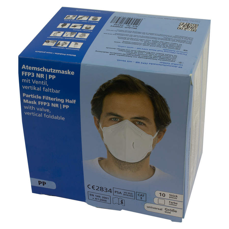 Atemschutzmasken FFP3 NR mit Ventil, PP-Vlies