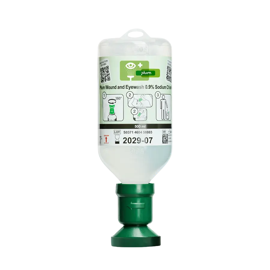 Augenspülflasche Plum 500 ml NaCl 0,9%