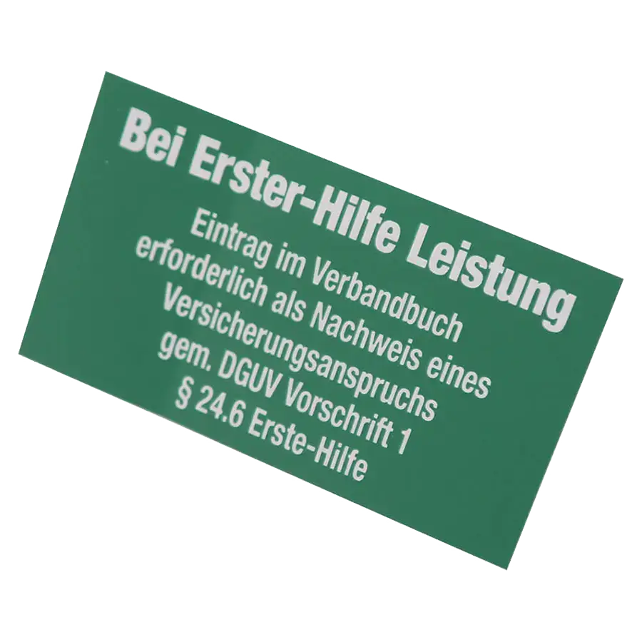 Aufkleber Eintragung ins Verbandbuch