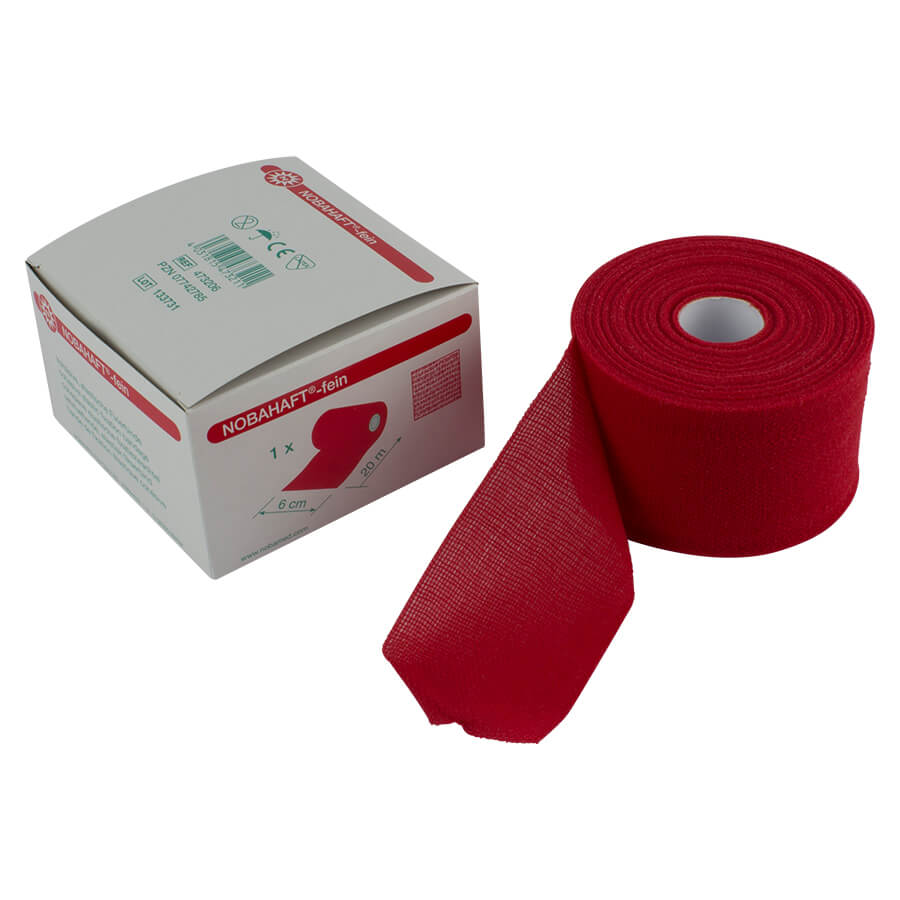 Nobahaft fein elastische Fixierbinde rot 6 cm x 20 m