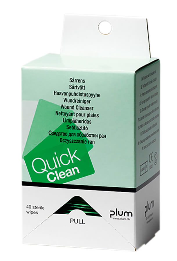 QuickClean Wundreinigungstücher Nachfüllbox mit 40 Stück