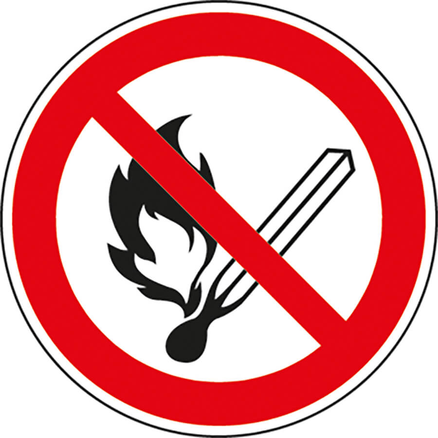 Verbotszeichen Feuer Kunststoff langnachtleuchtend 20 cm