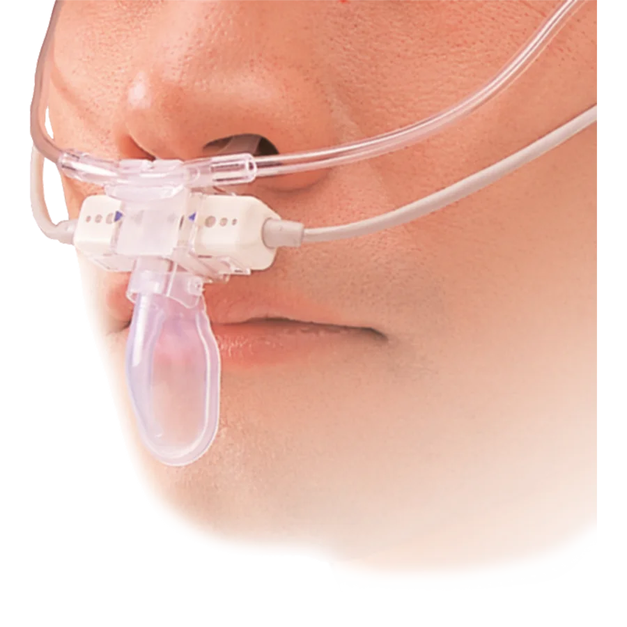 Nasenadapter mit Mundschild und O2 Anschluss für P907 cap-ONE CO2-Sensor Kit